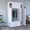 Tuhome Chile Armoire, Rod, 3 Door Cabinet, 2 Drawers, 2 Superior Adjustable Shelves, Metal Hardware, White CLB5949 - alternate 7